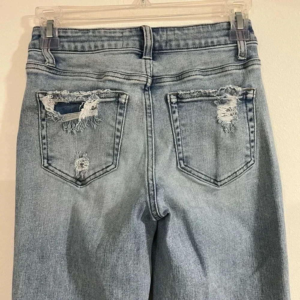 Flying monkey Light Blue Distressed Women Jeans size 24 preowned great condition - Picture 7 of 8